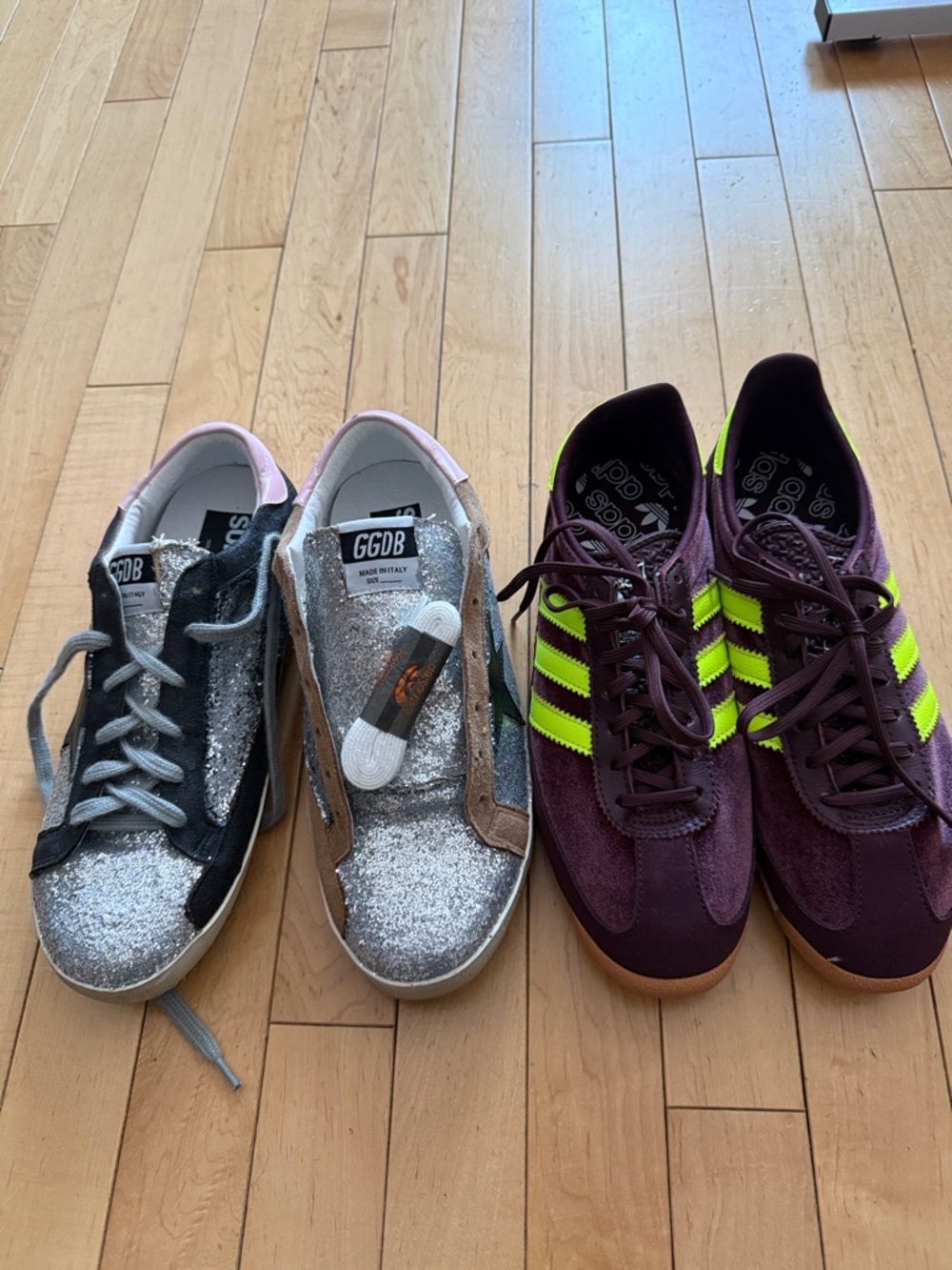 Women golden goose Silver Glitter Low-Top Sneakers & adidas shoes